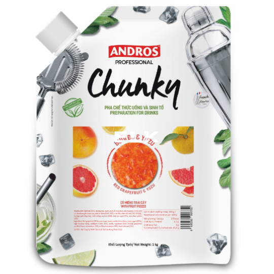 Mứt Andros Chunky Bưởi Đỏ & Yuzu