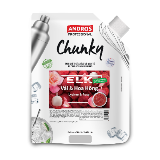 Mứt Andros Chunky Vải & Hoa Hồng